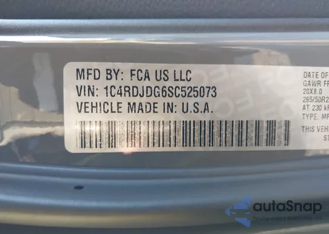 2025 Dodge Durango Gt Awd z USA, uszkodzony, nr VIN 1C4RDJDG6SC525073